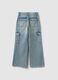 Blue denim pure cotton regular fit jeans for girls_4