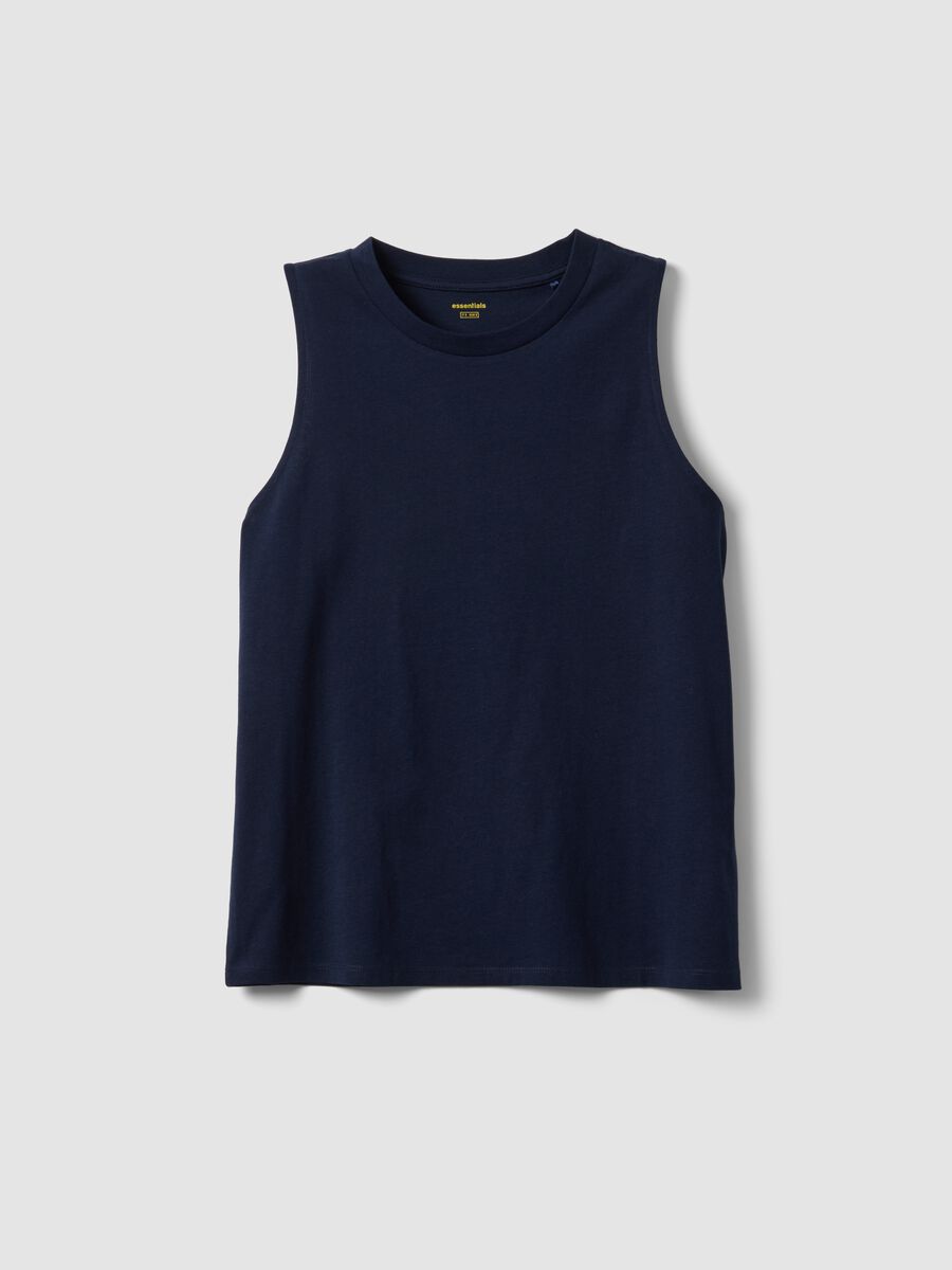 Blue pure cotton tank top_4