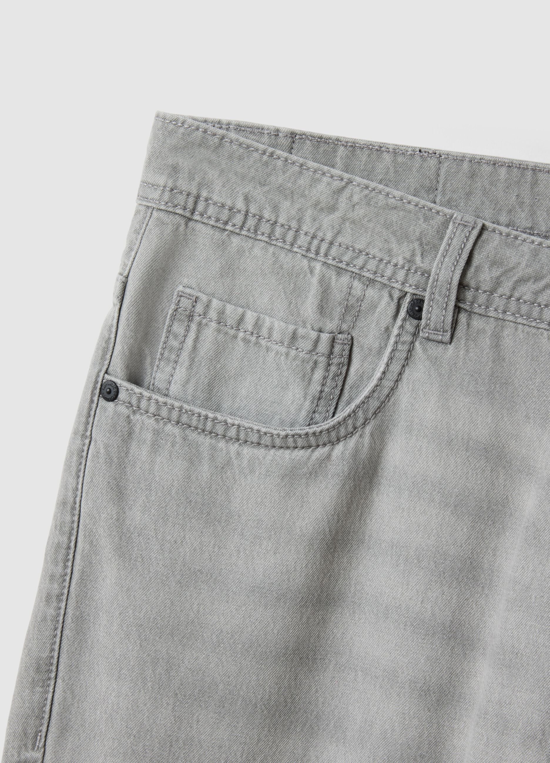 Grey Regular Fit Denim Pure Cotton Jeans
