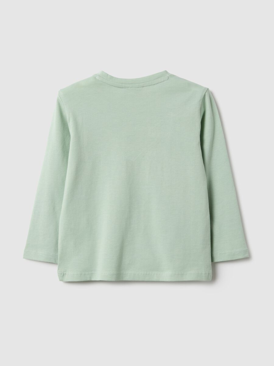 Green pure cotton boys' regular fit t-shirt with print_1