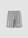 Grey pure cotton shorts with side stripes_0