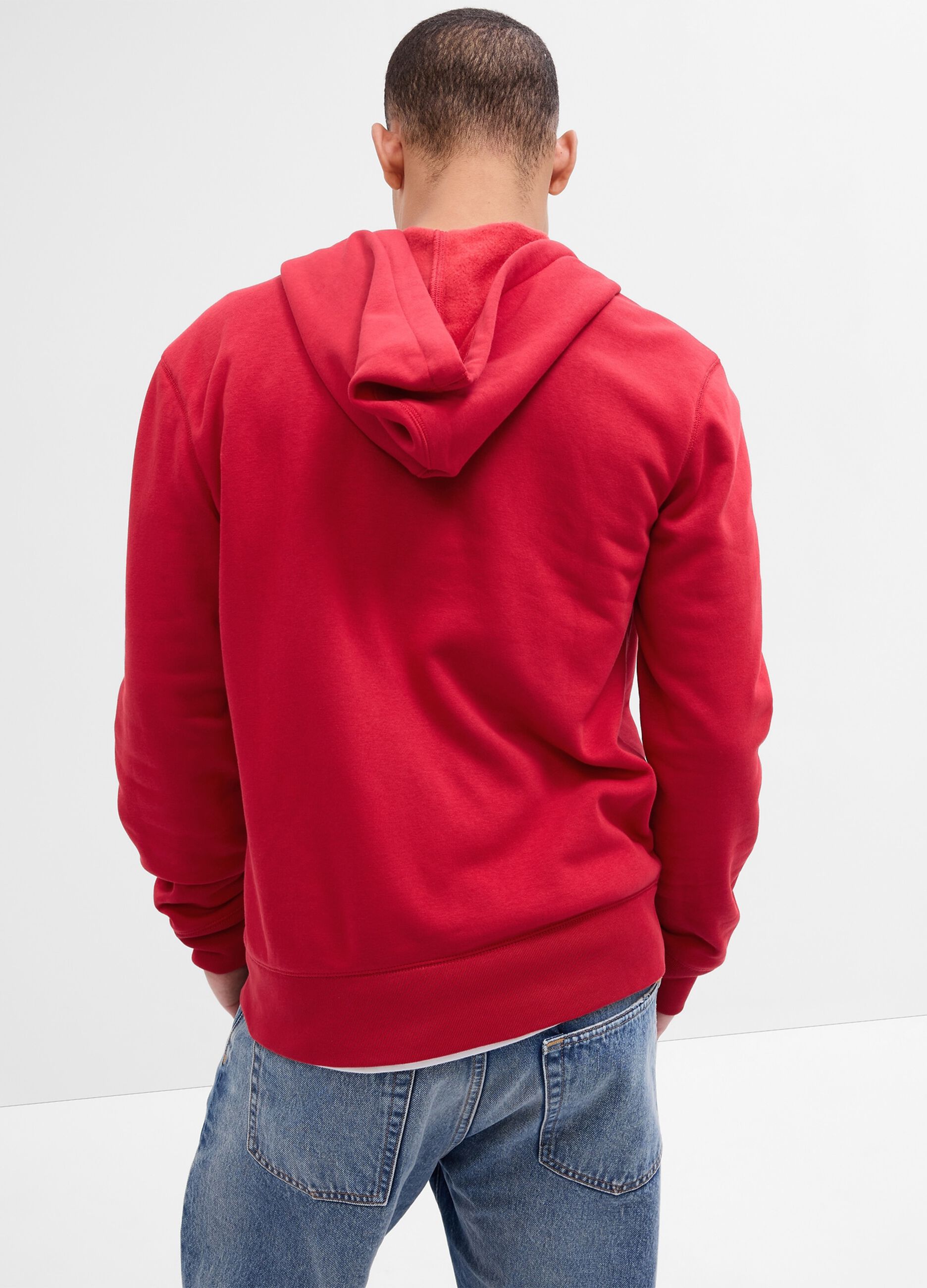 GAP logo hoodie with zip, cotton-blend