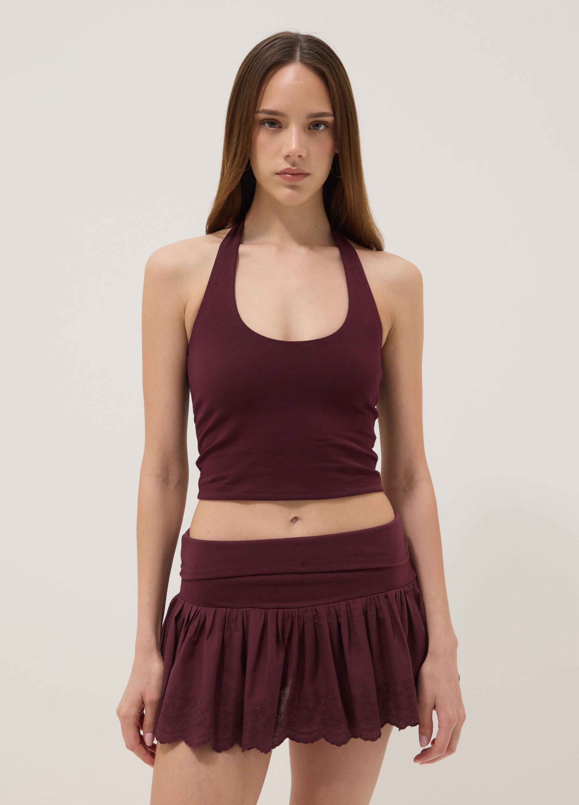 Purple stretch cotton top