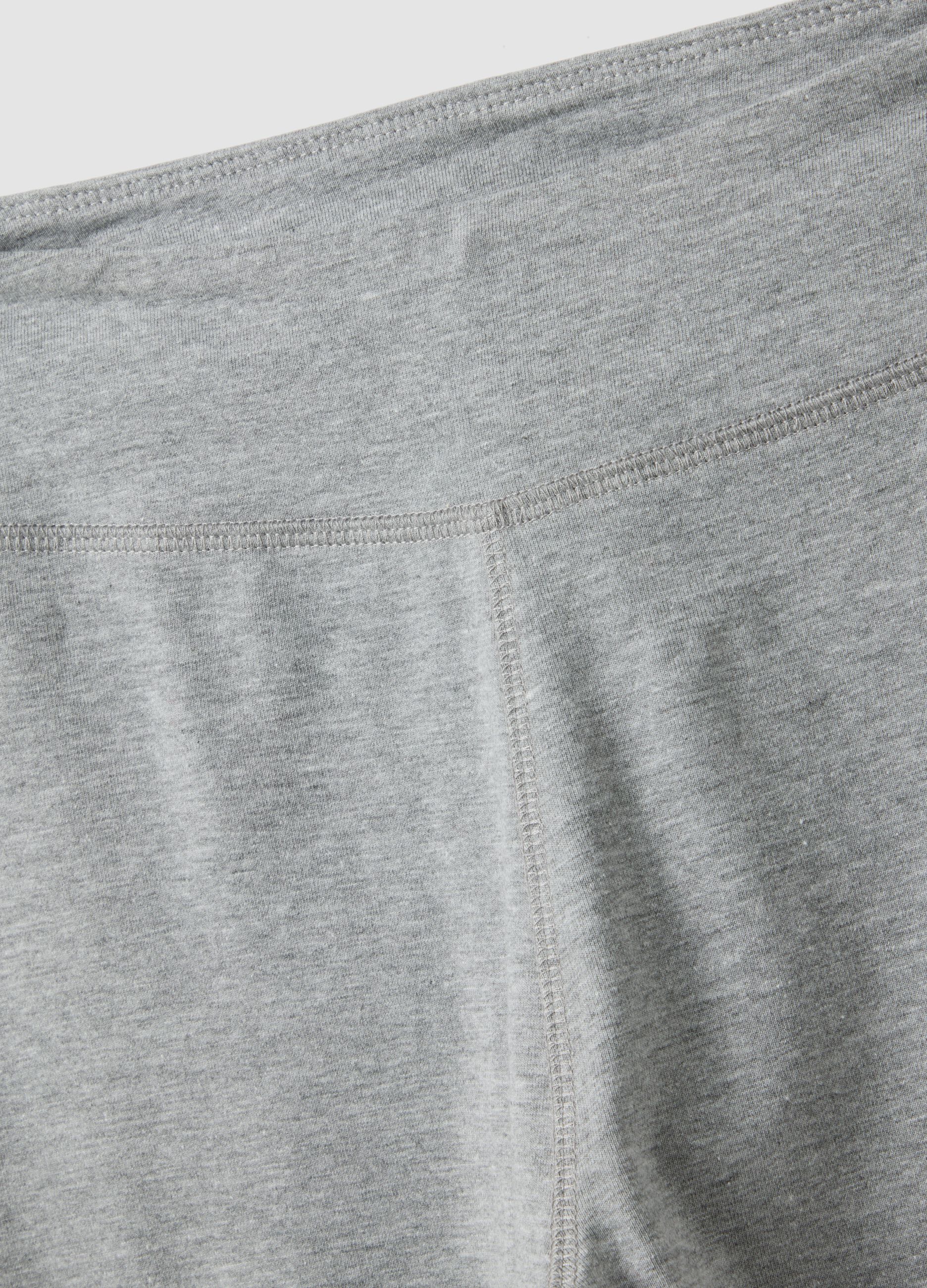 Skinny-fit grey stretch cotton leggings