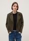 Regular fit green cotton biker jacket_1