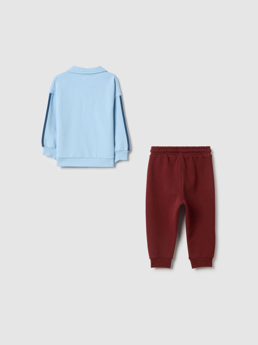 Blue pure cotton children's outfit with Mickey Mouse_1