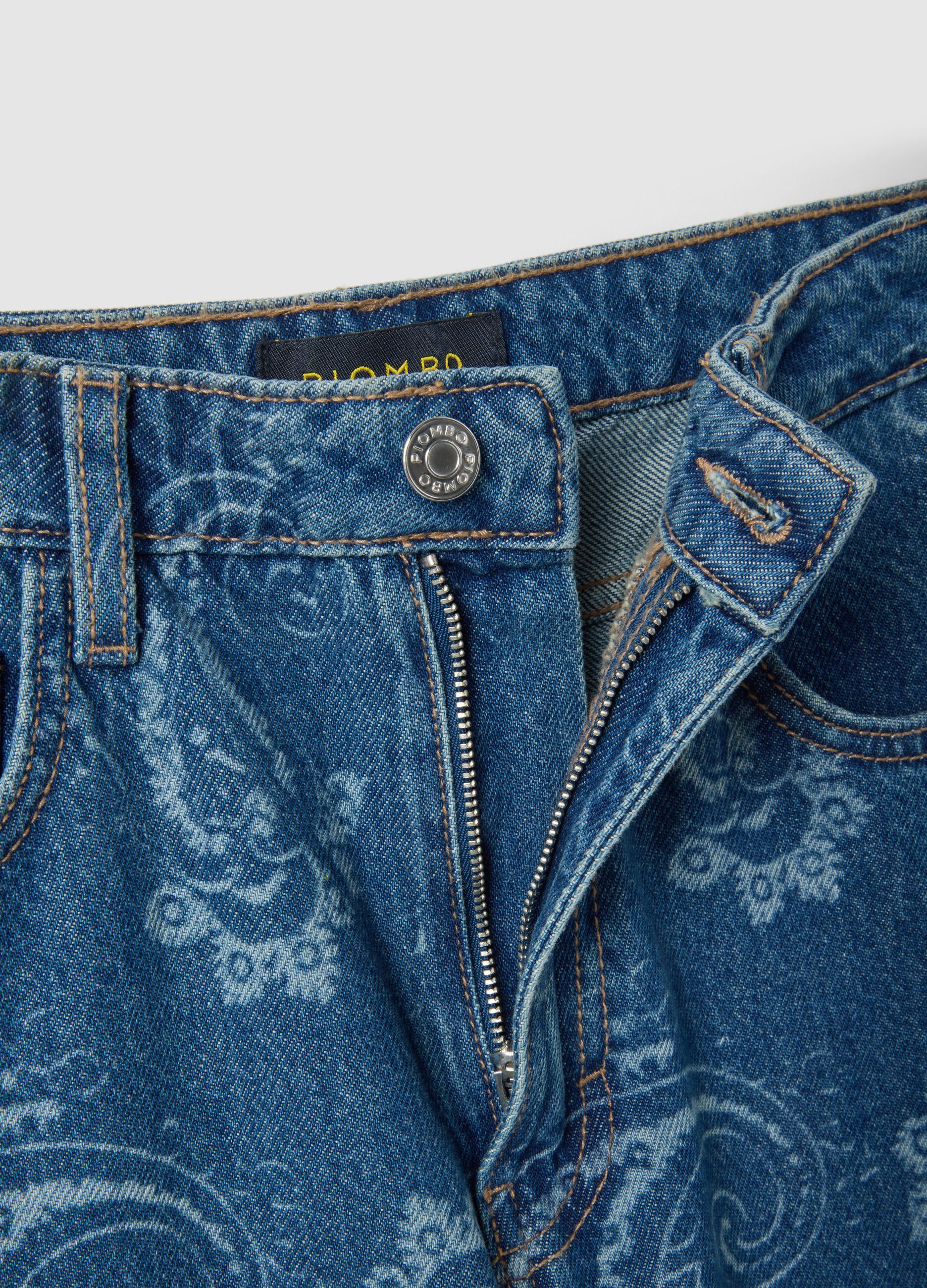 Blue baggy trousers in pure cotton