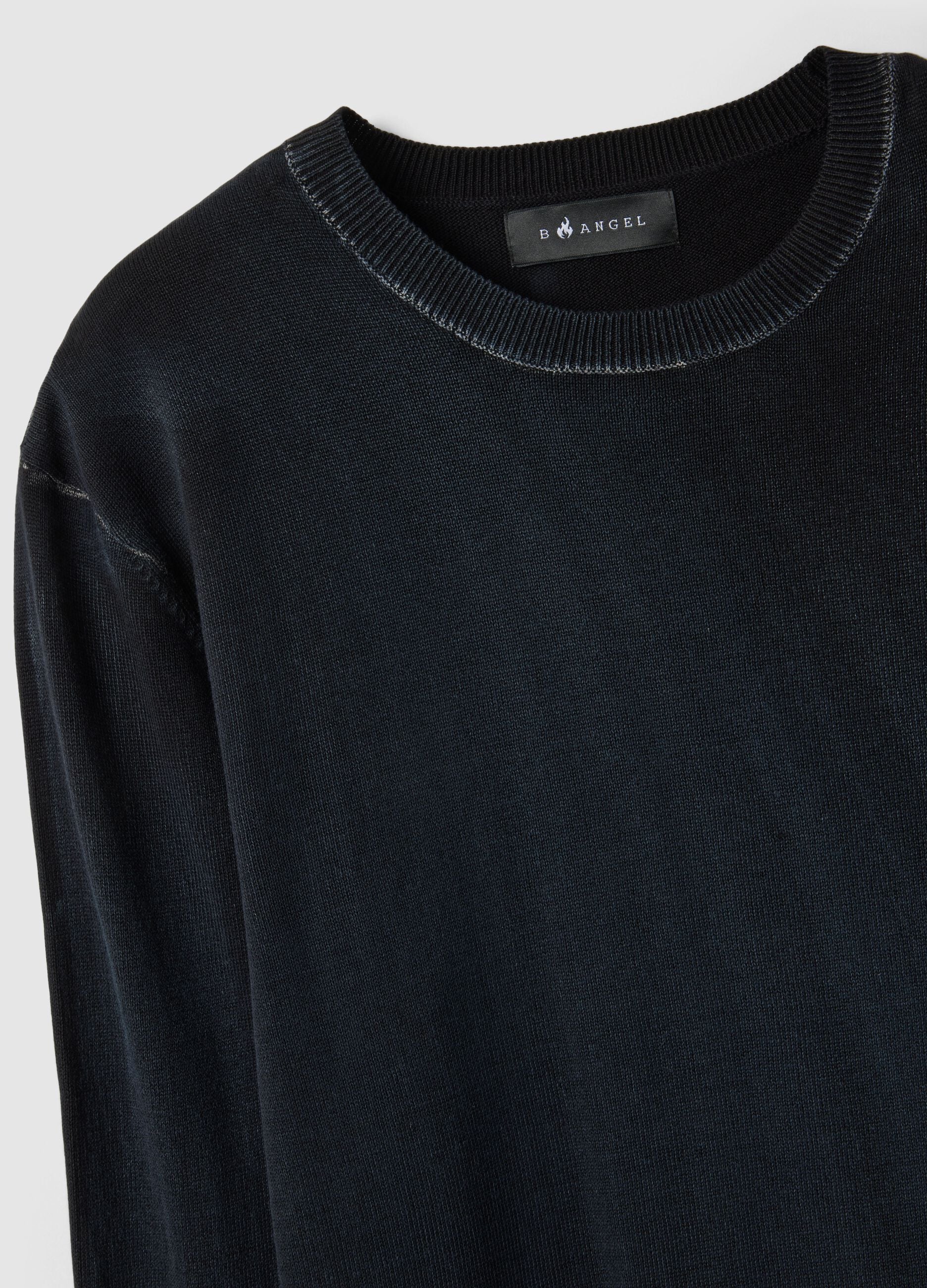 Black Slim Fit Pure Cotton Sweater