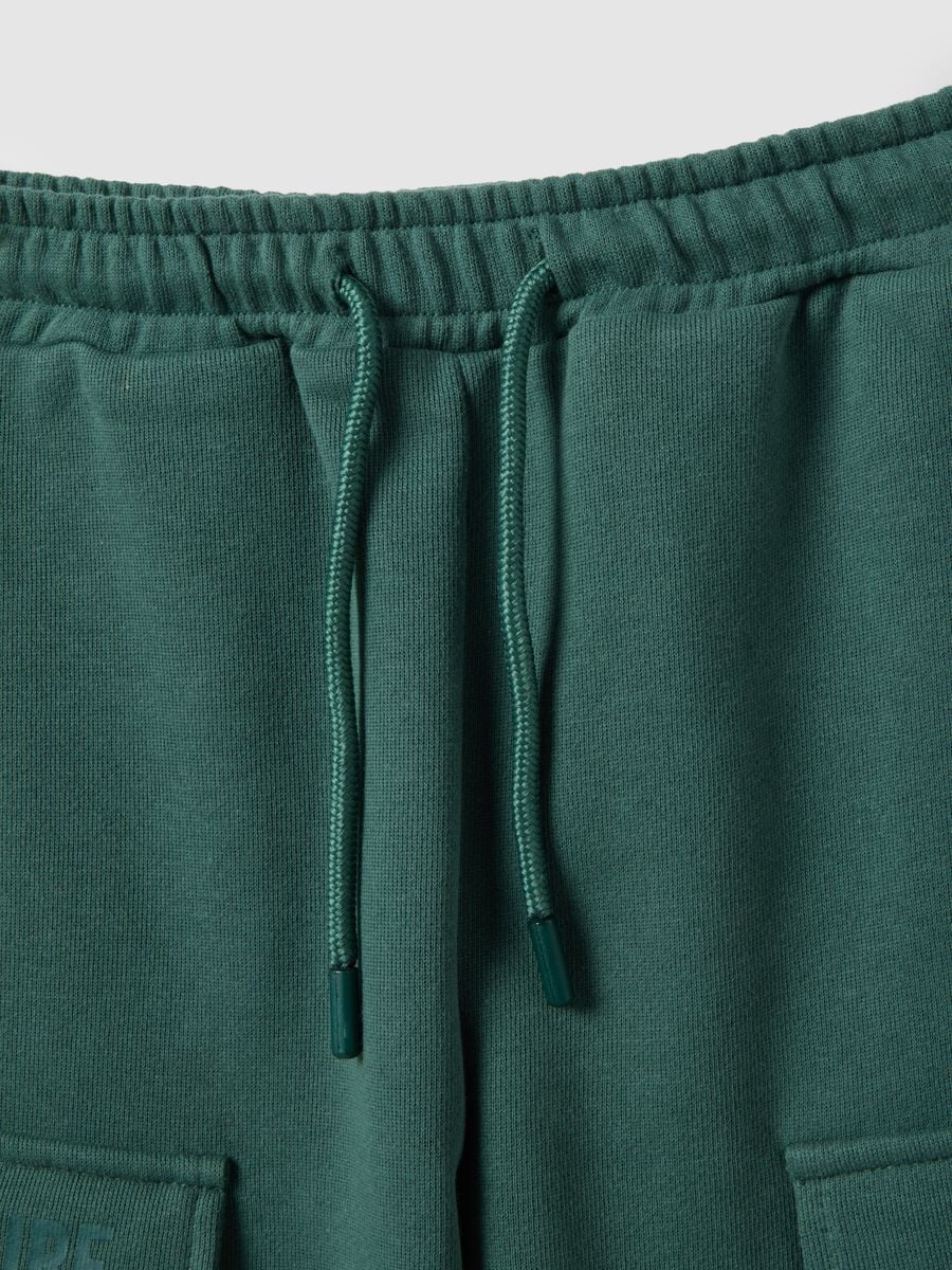 Children's green cotton blend regular fit jogging set_3