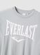 Grey pure cotton regular fit T-shirt with Everlast logo_5