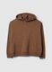 Brown cotton blend hoodie regular fit_4