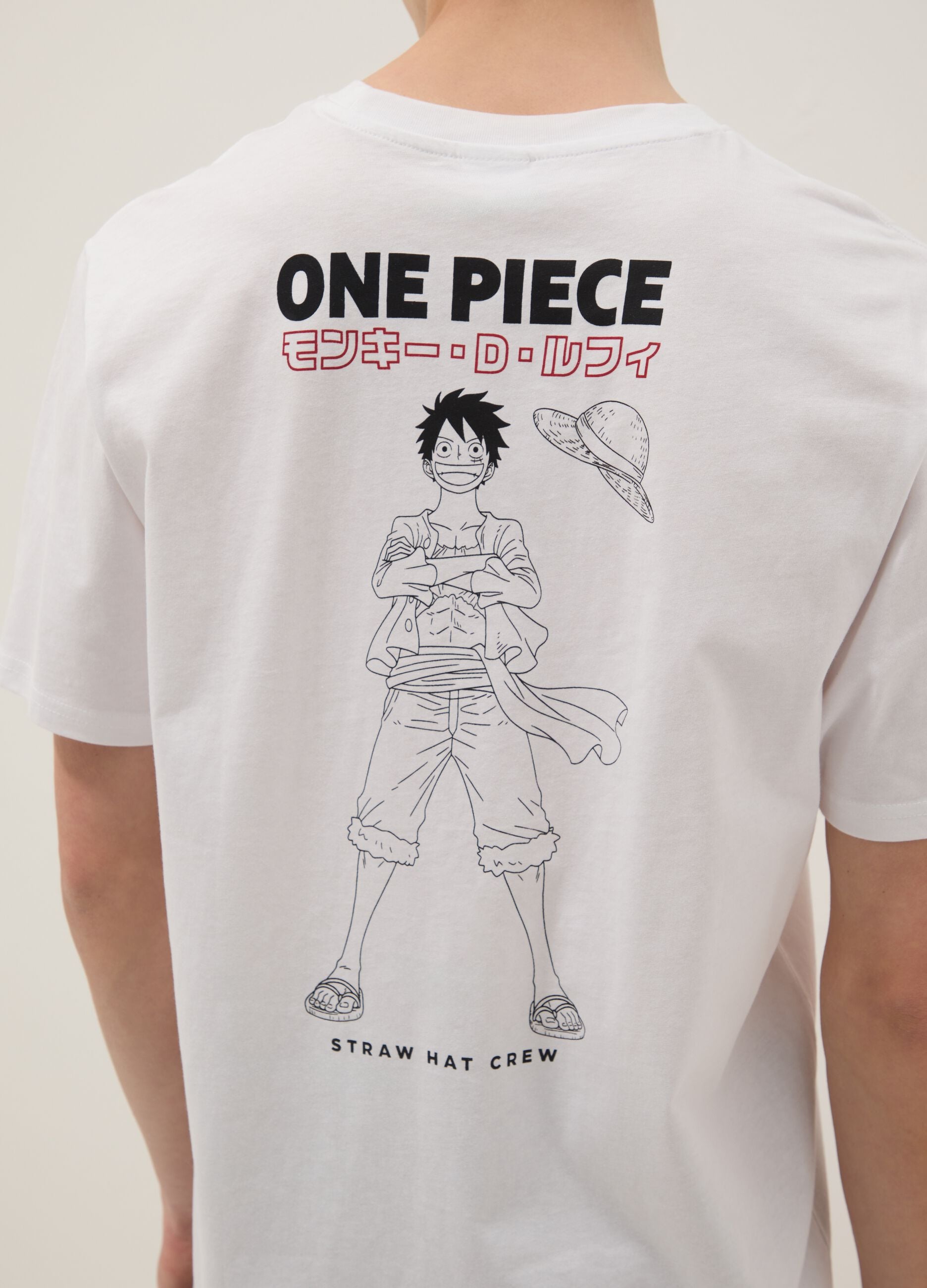 White One Piece print T-shirt in pure cotton, relaxed fit