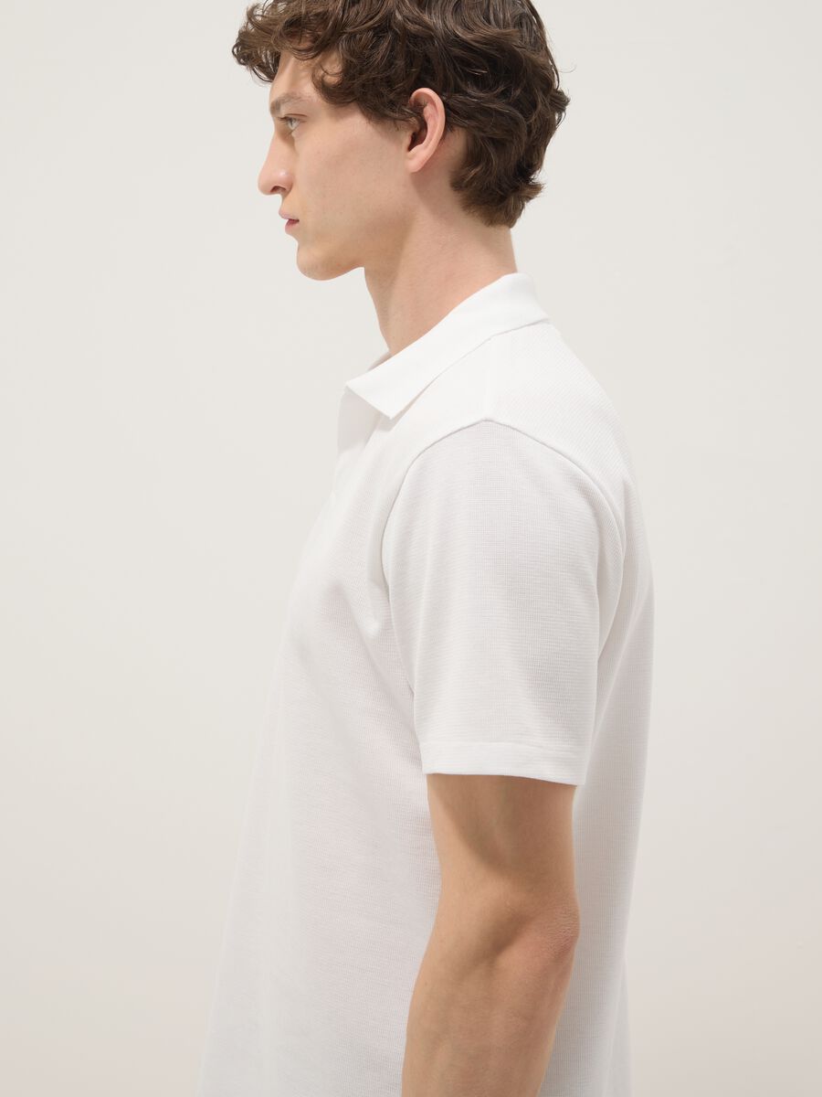 White stretch cotton polo shirt_2
