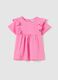 Cotton T-shirt with flounces_0