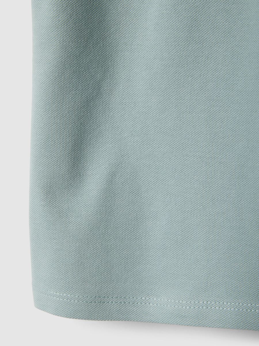 Regular fit boys' light blue stretch cotton polo with embroidery_3