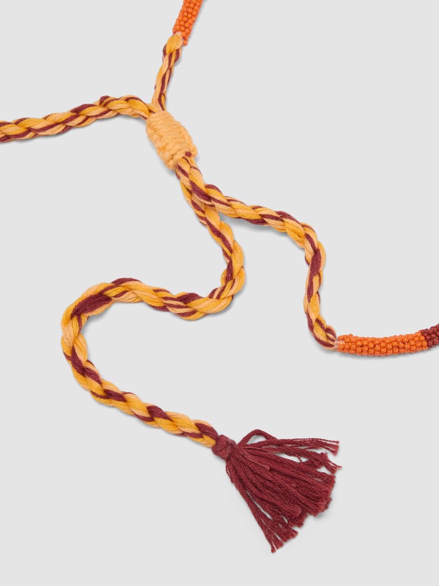 Multicolour beaded necklace with tassels_1