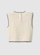 Beige pure cotton regular fit waistcoat for baby girl_1