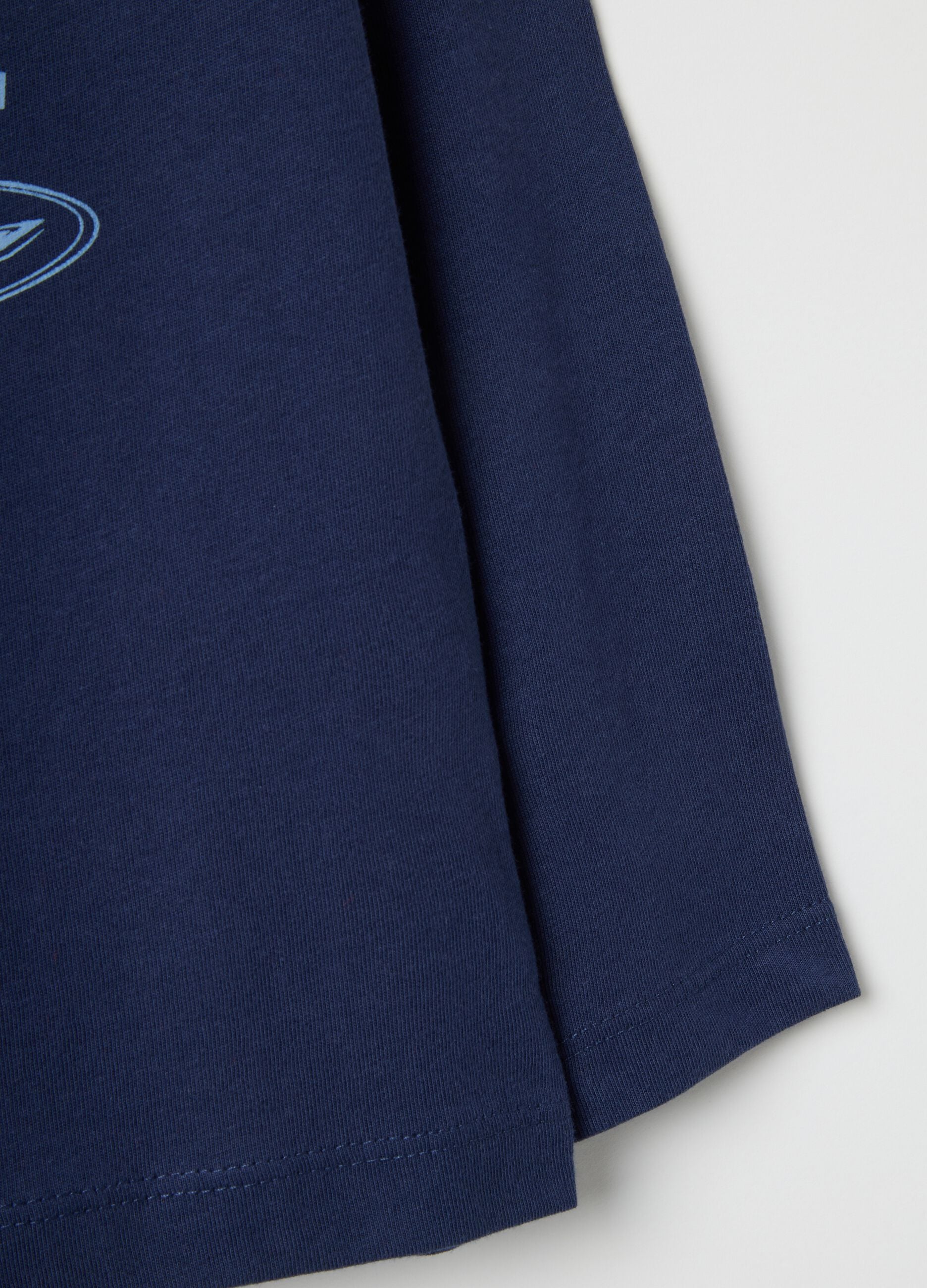 Child's blue pure cotton over fit t-shirt with print