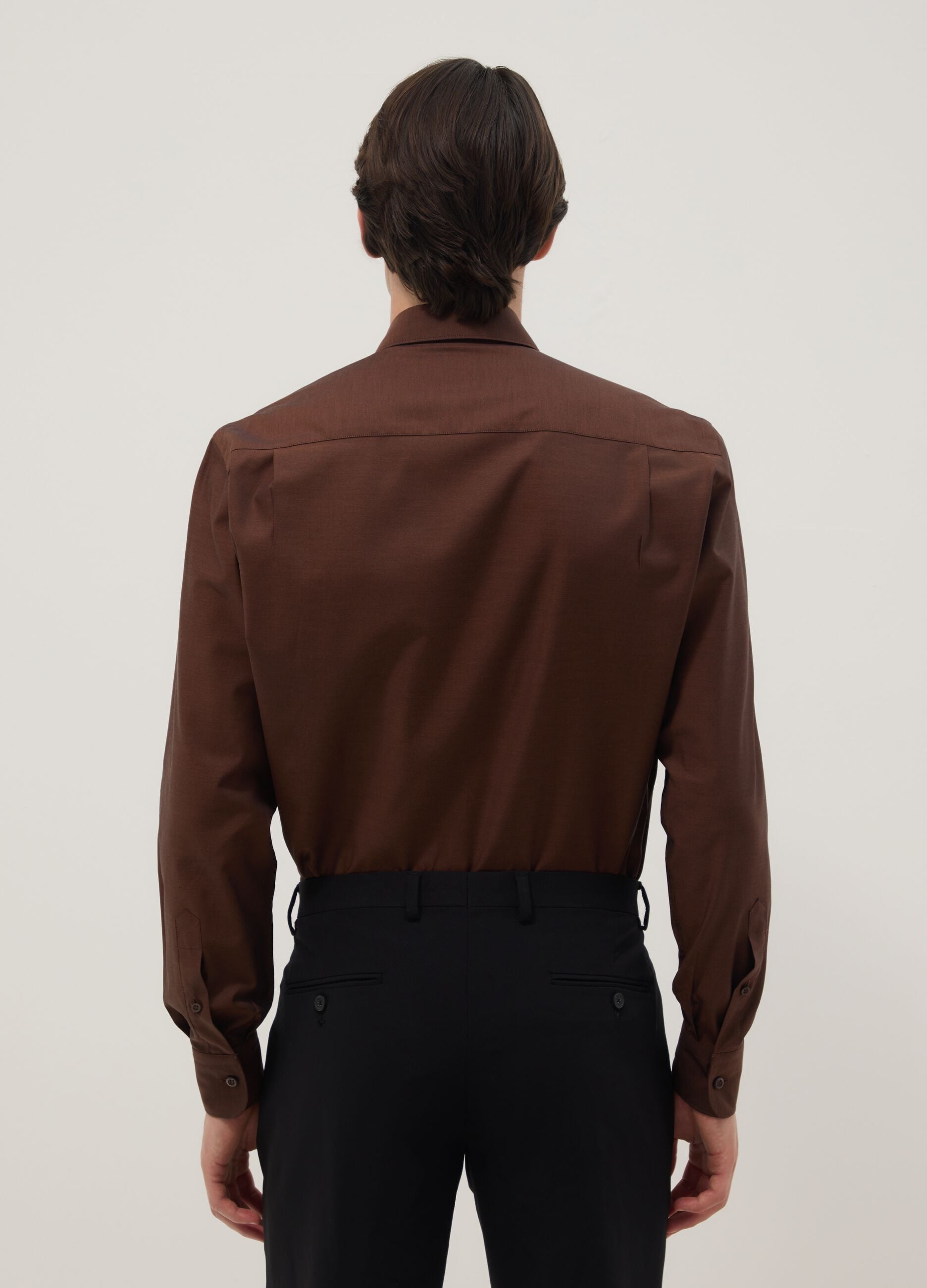 Pure cotton brown shirt regular fit easy iron