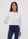 White organic cotton sweatshirt with front print for girls_1