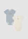 Multi-coloured pure cotton bodysuit twin-pack for newborns_0