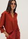 Red linen and viscose blend V-neck regular-fit shirt_0