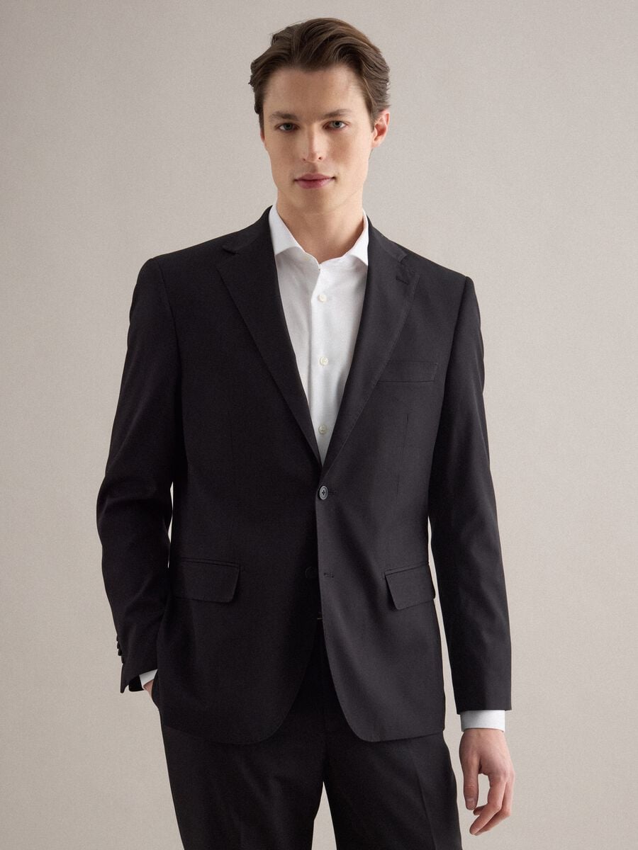 Blazer monopetto nero regular fit_0