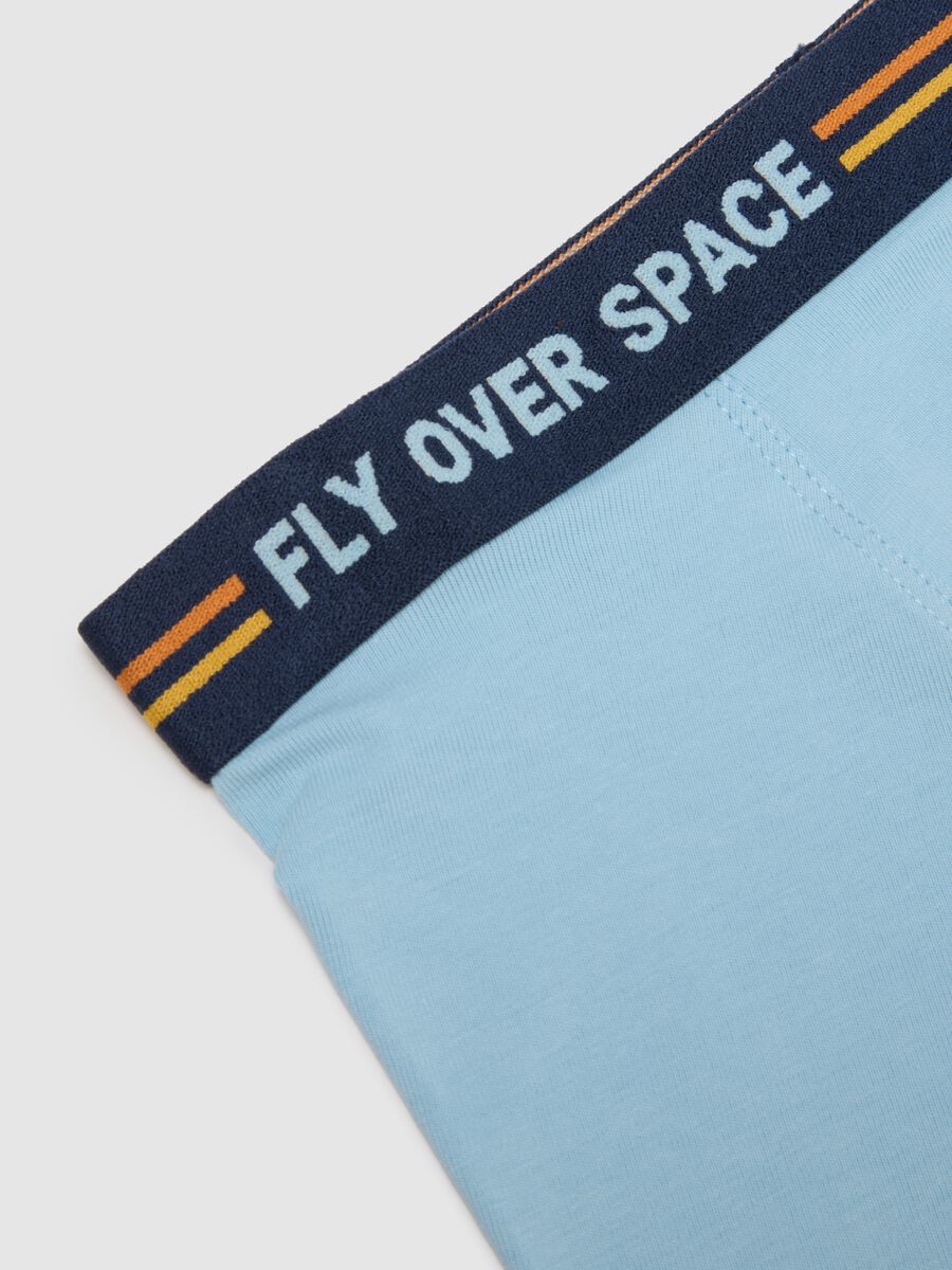 Blue cotton regular fit boxers with print for children_3