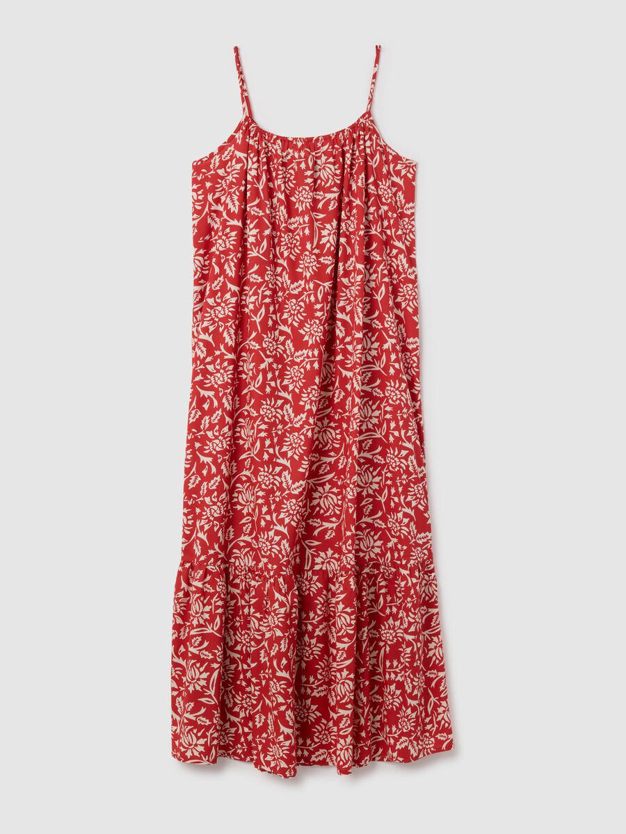 Women's long dress in multicoloured viscose wide fit_4