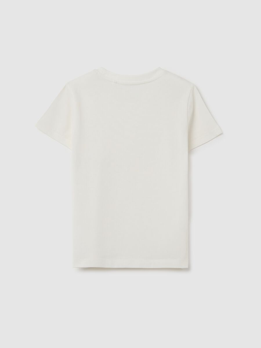 Girls&rsquo; white fitted T-shirt in stretch cotton_4