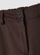 Brown wide leg stretchy cotton blend trousers regular fit_5