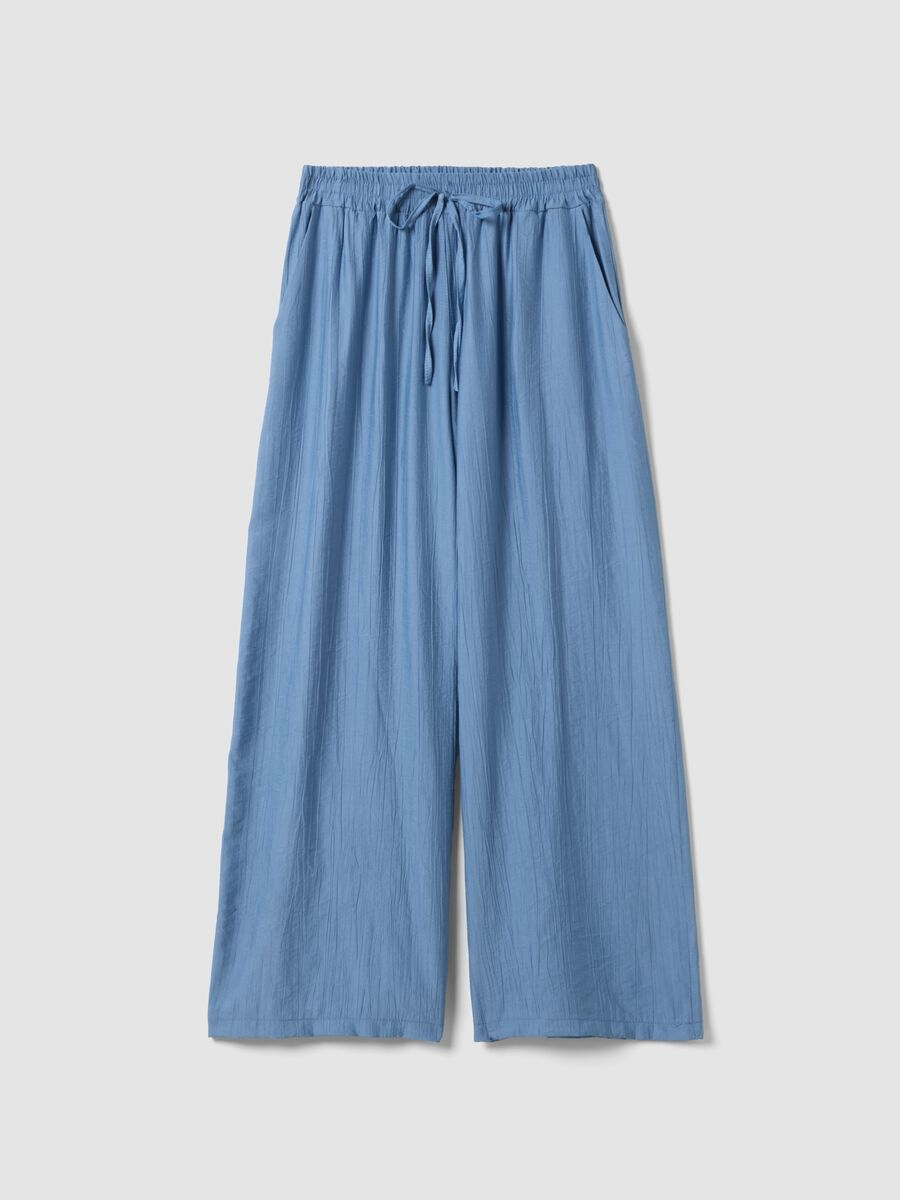 Light blue viscose-blend palazzo trousers_4