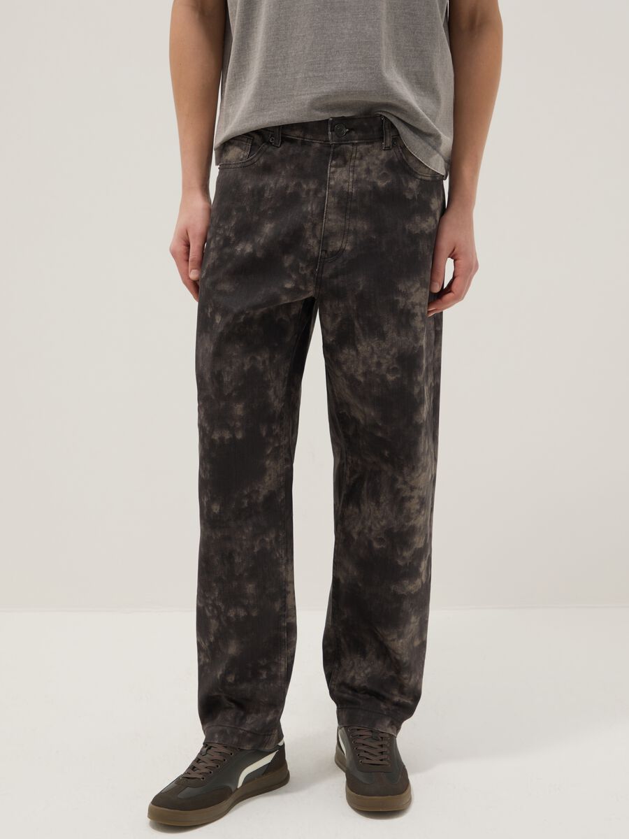 Multicolour tie dye pure cotton baggy trousers_1