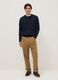 Slim fit brown stretch cotton chino trousers_0
