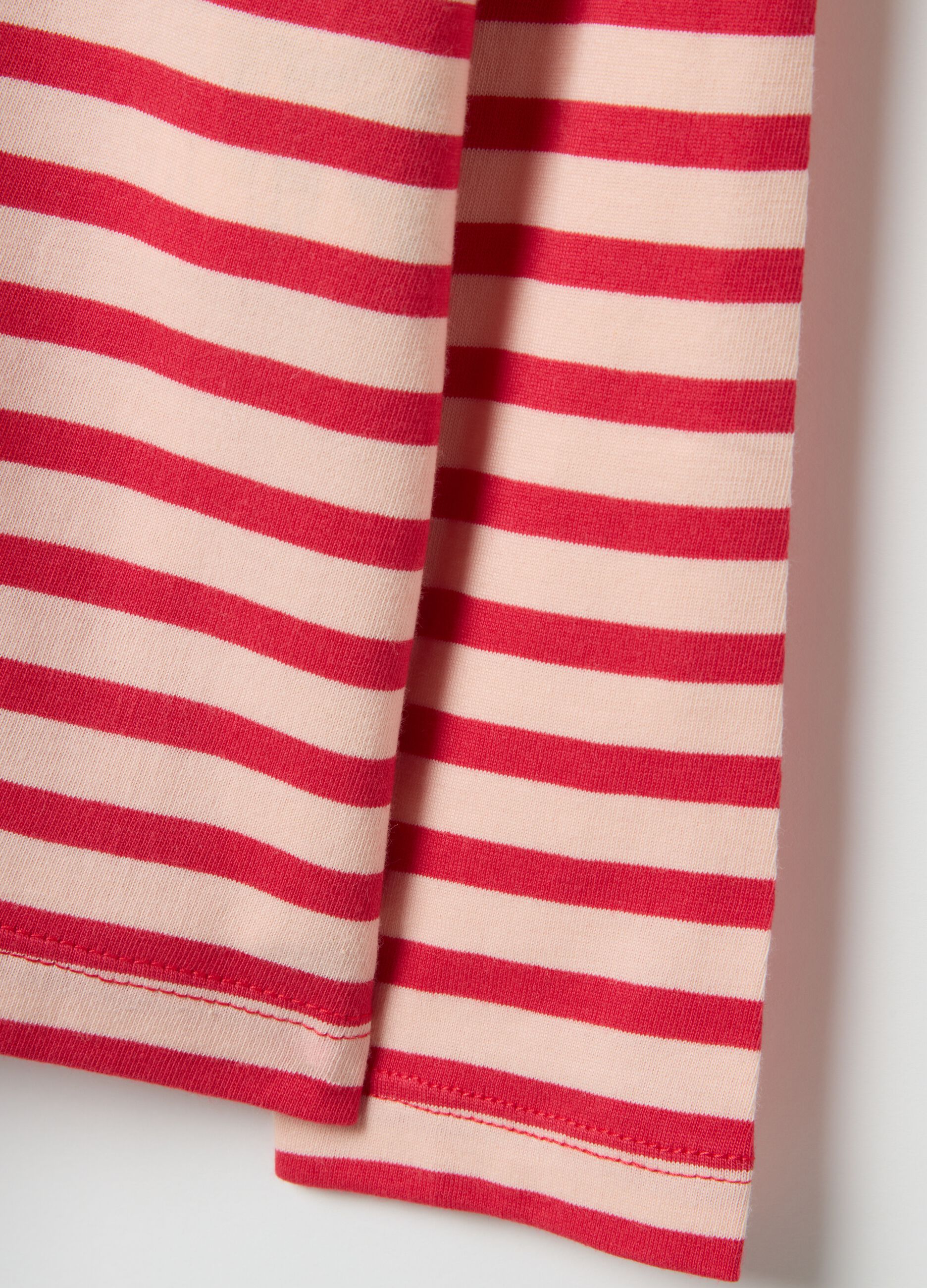 Multicolour stripe pure cotton long sleeve t-shirt in regular fit