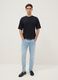 Super skinny light blue cotton blend jeans_0