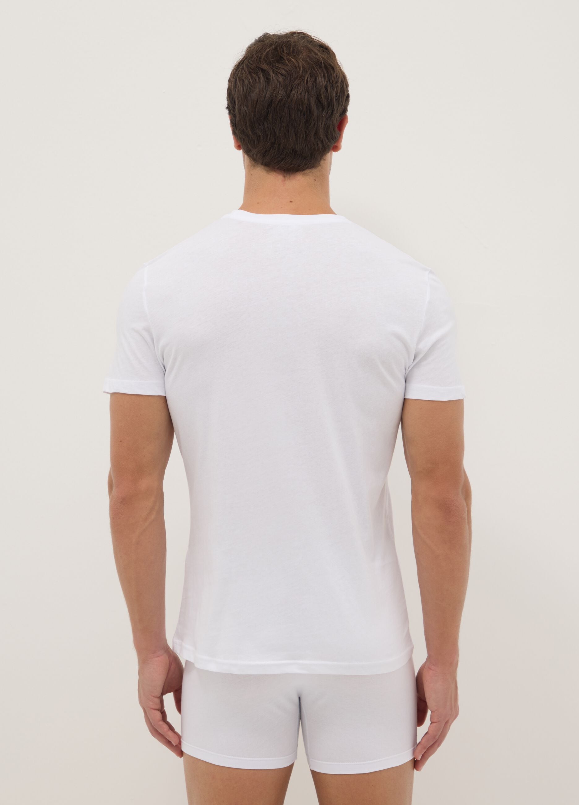 Tripack white crew neck T-shirts in pure cotton regular fit
