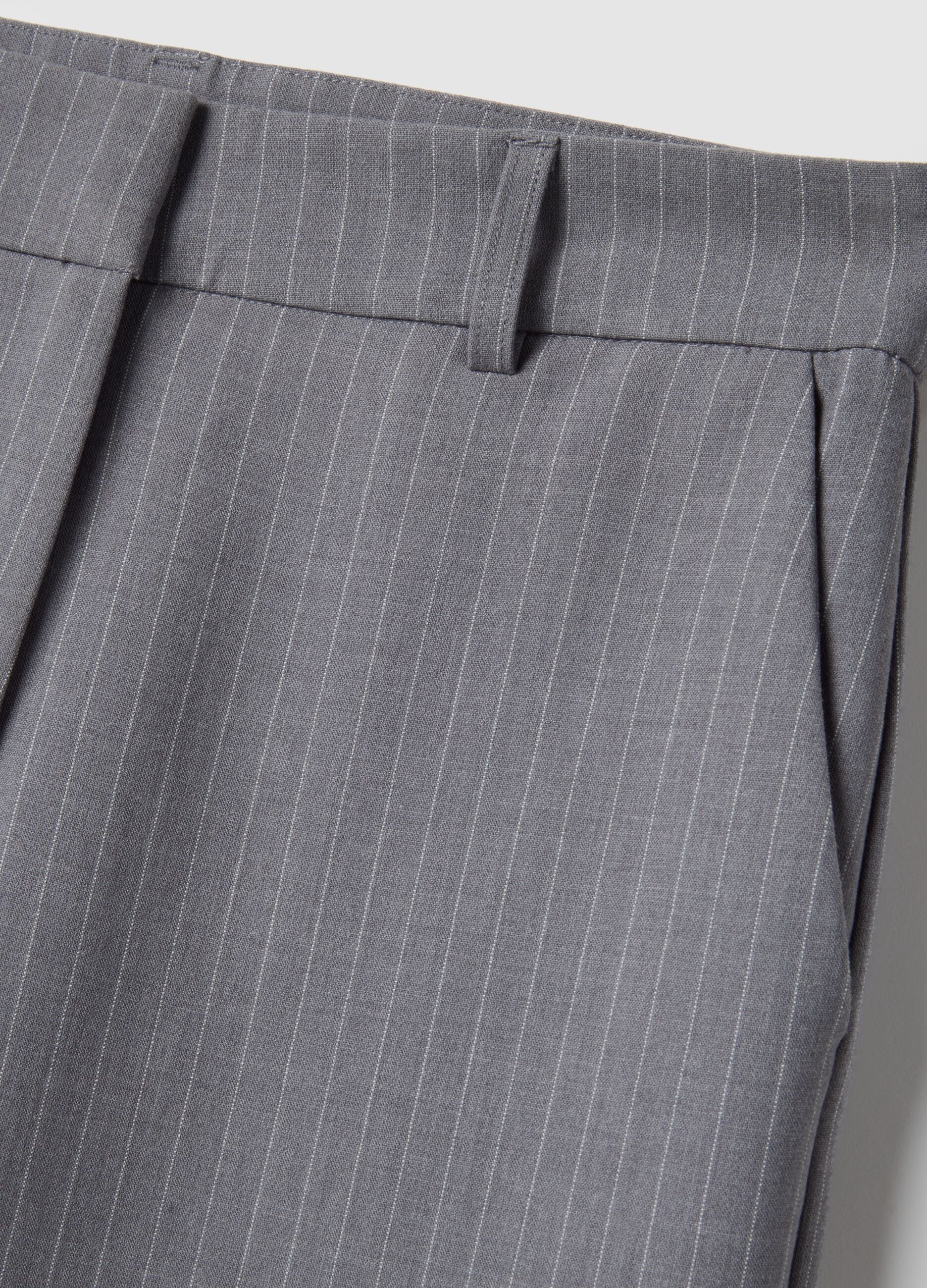 Straight multicolour striped trousers with comfortable fit