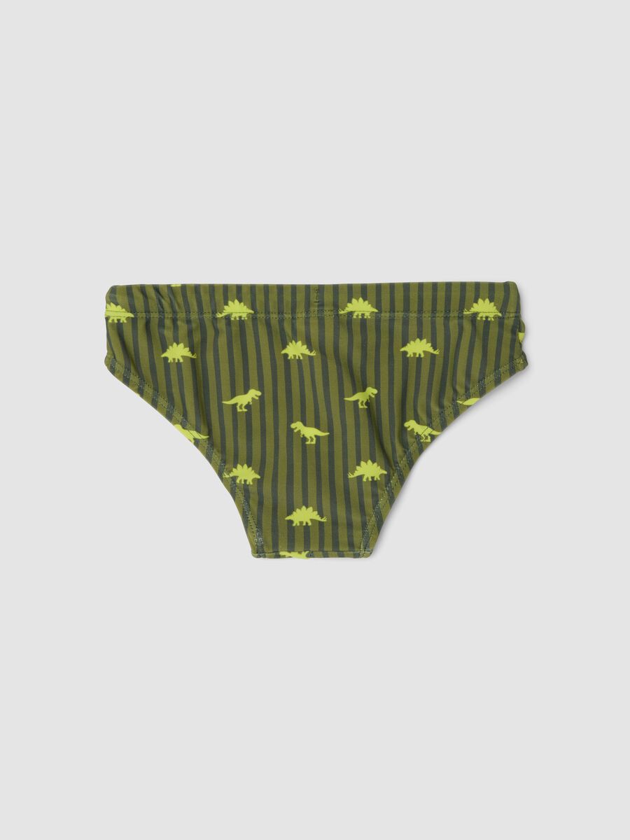Green dinosaur-print stretch swim briefs_1
