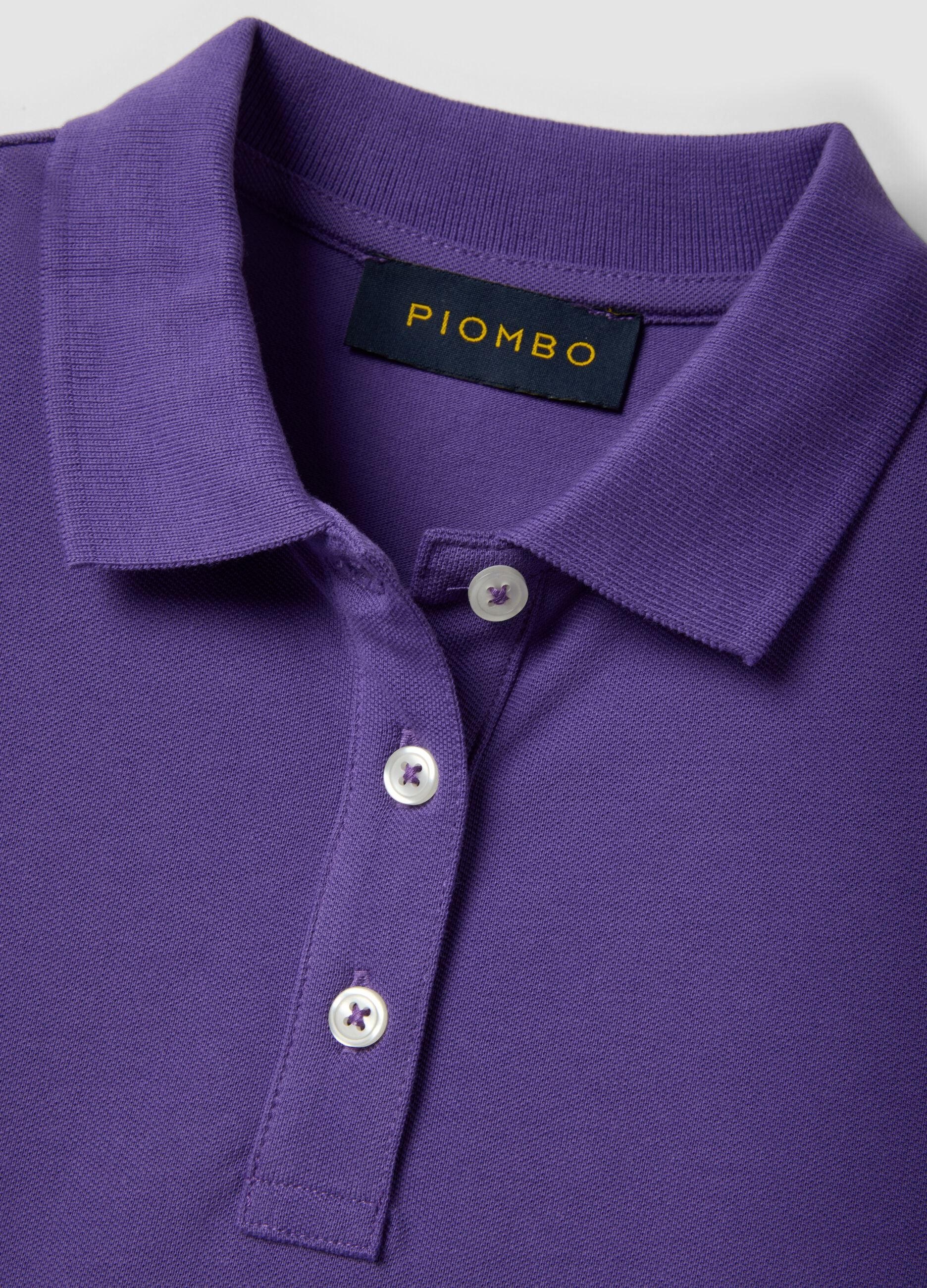 Purple regular-fit polo in 100% organic cotton