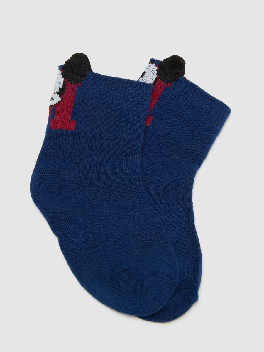 Multicolour cotton blend socks twin-pack for infants with Disney embroidery_1