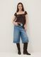 Blue denim pure cotton baggy shorts_0