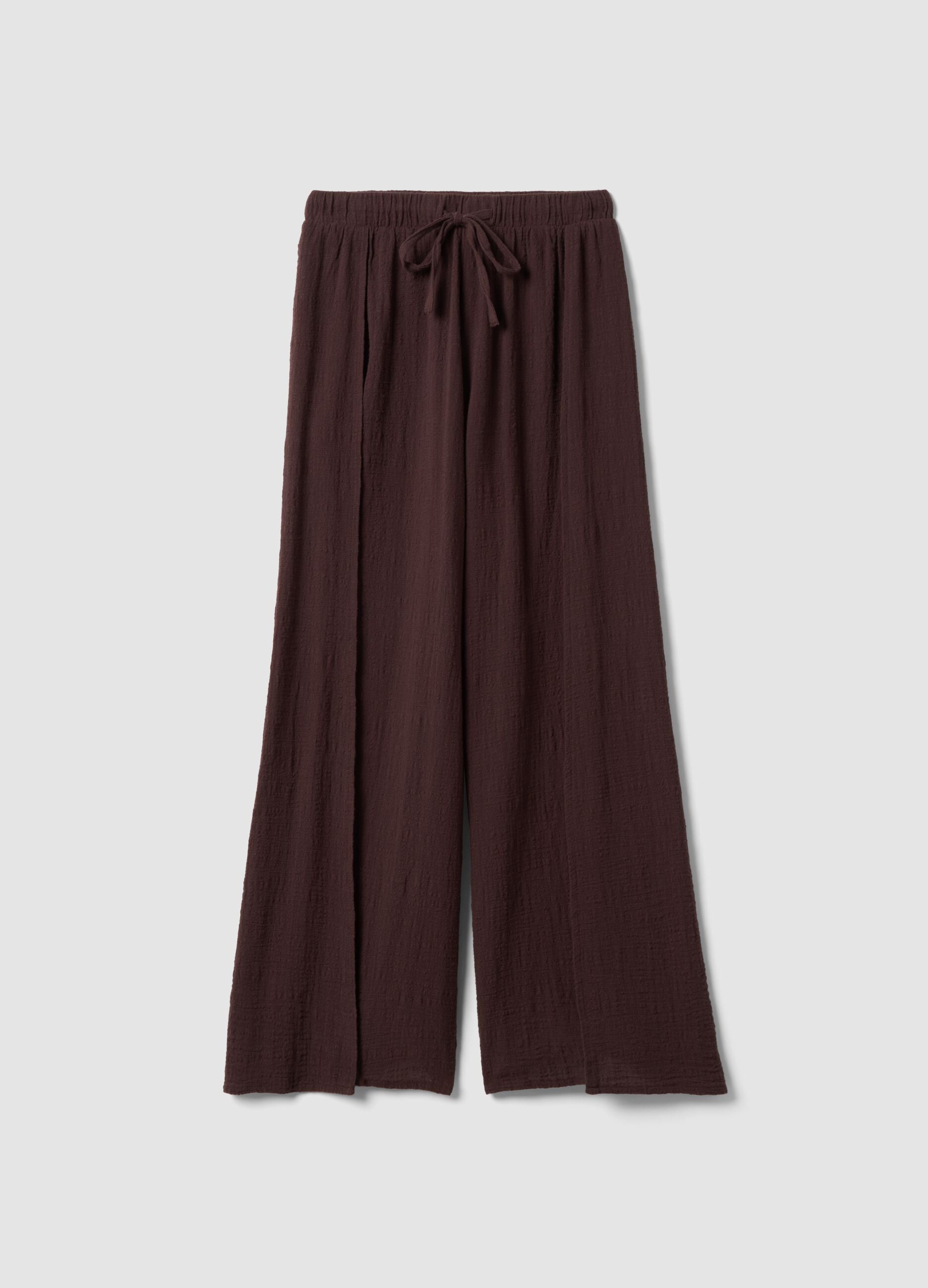 Brown pure cotton beach trousers