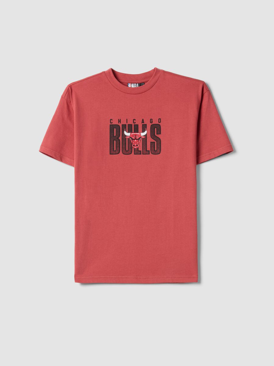 Kids' Red Pure Cotton Oversize Fit Chicago Bulls T-shirt_3