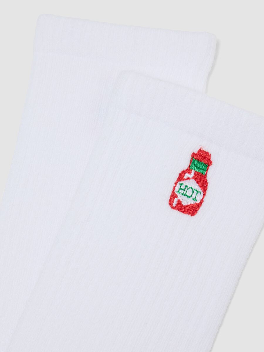 3-pack of white embroidered tennis socks in stretch cotton_1