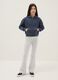 Grey cotton stretch flare fit leggings for girls_0