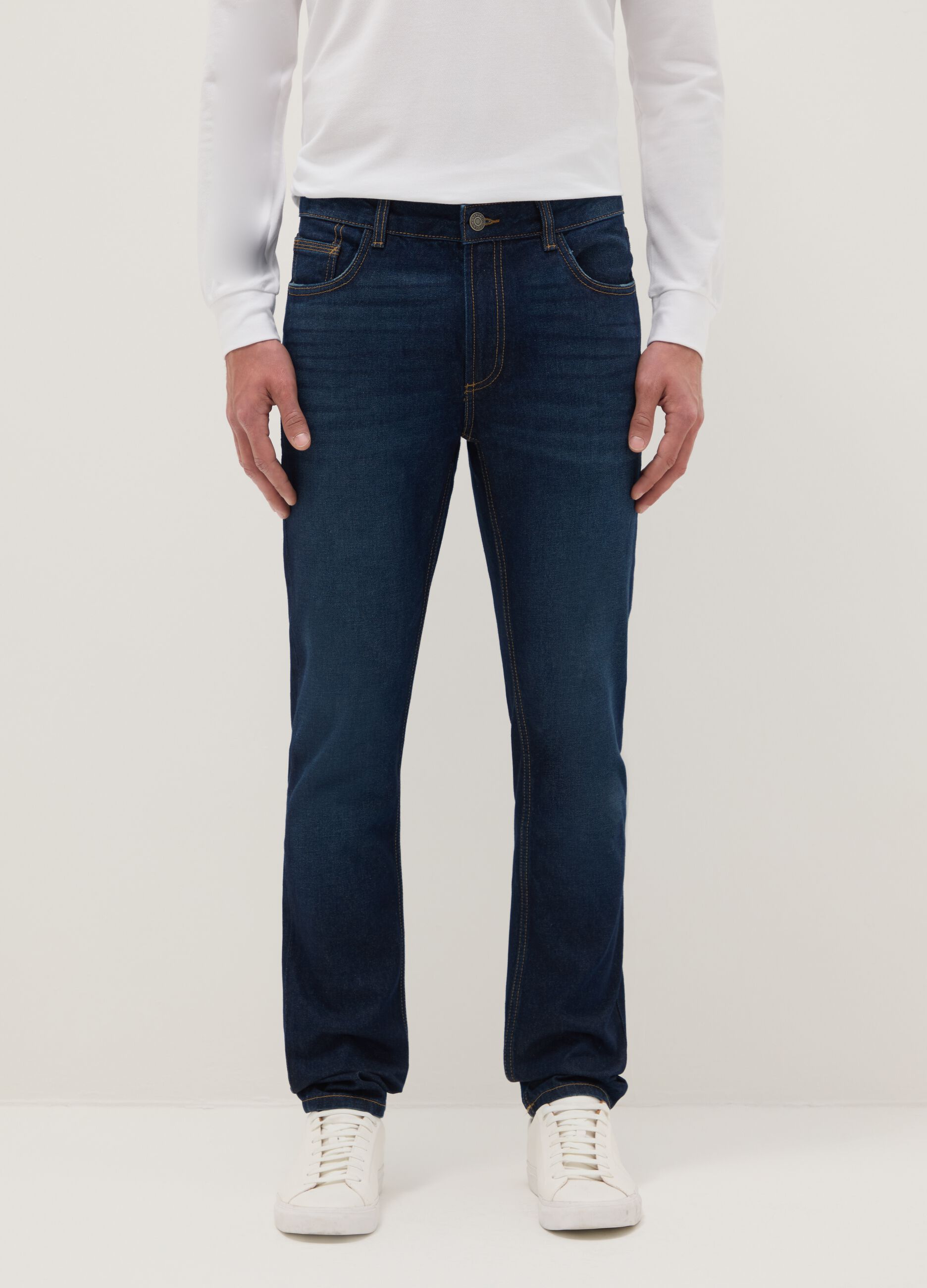 Slim Fit Blue Pure Cotton Jeans