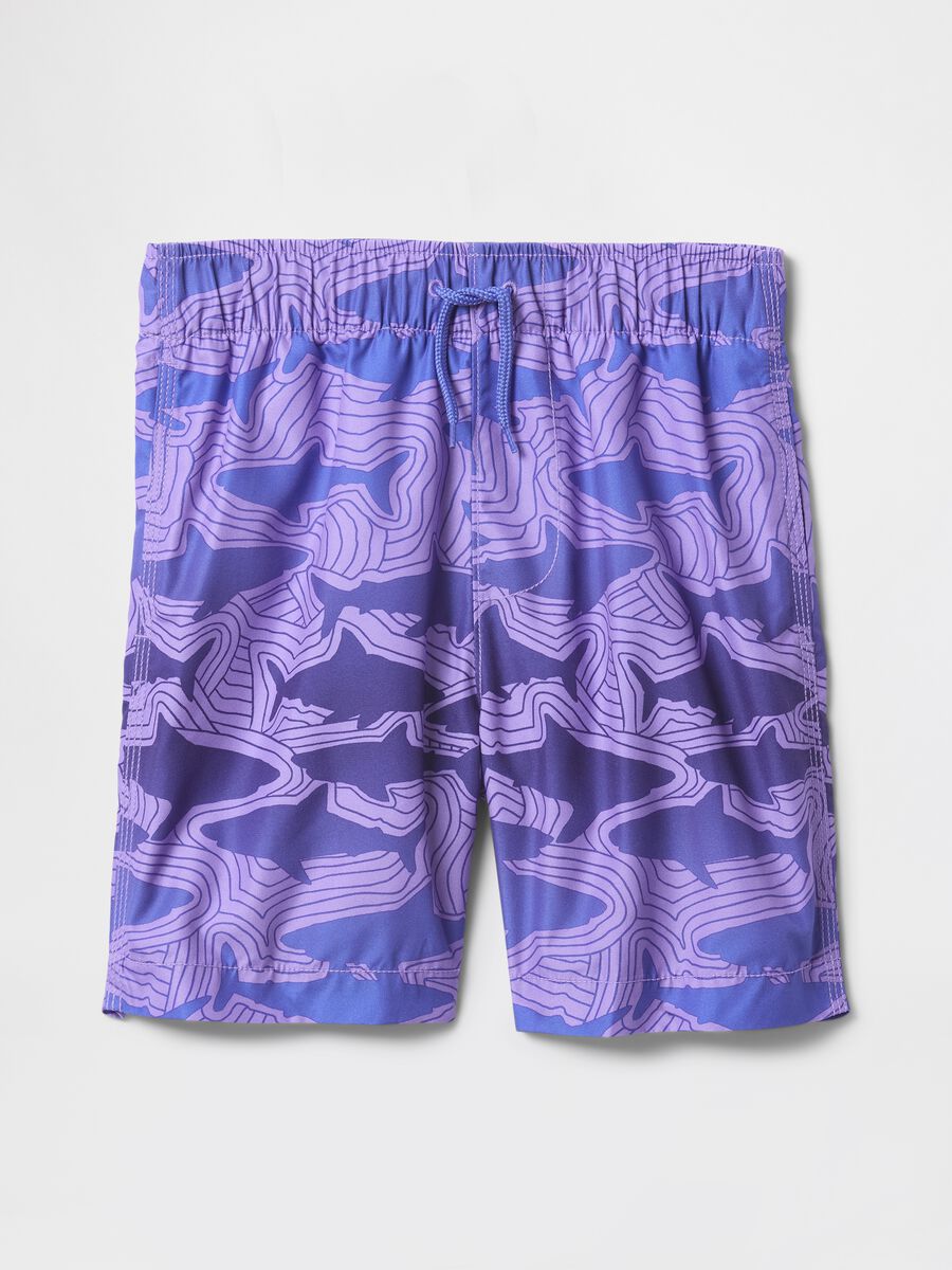 Swimming trunks with sharks print_0