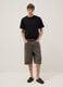 Brown slim-fit denim cotton shorts_0