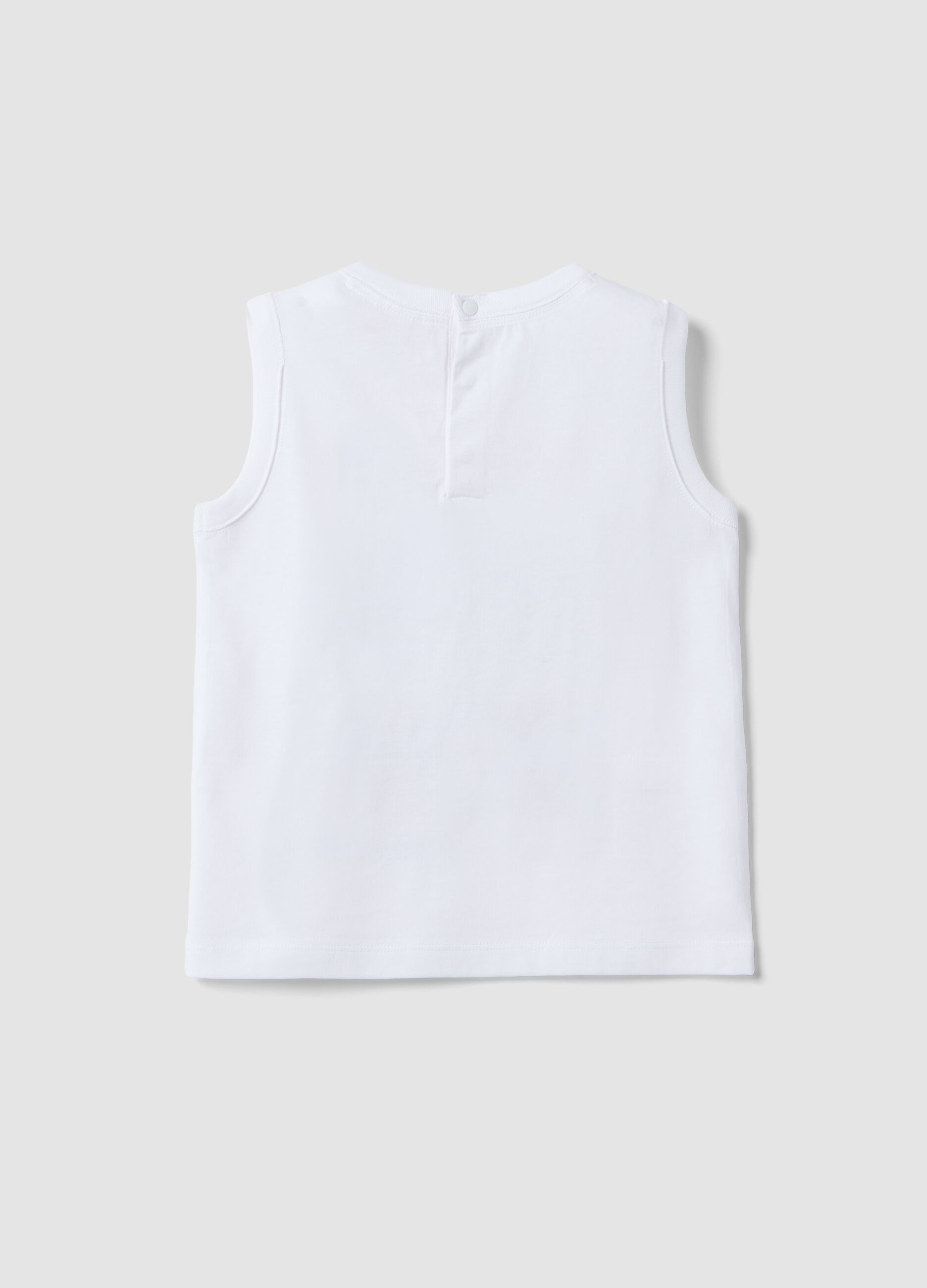 White pure cotton boys&rsquo; vest with Spider-Man prints